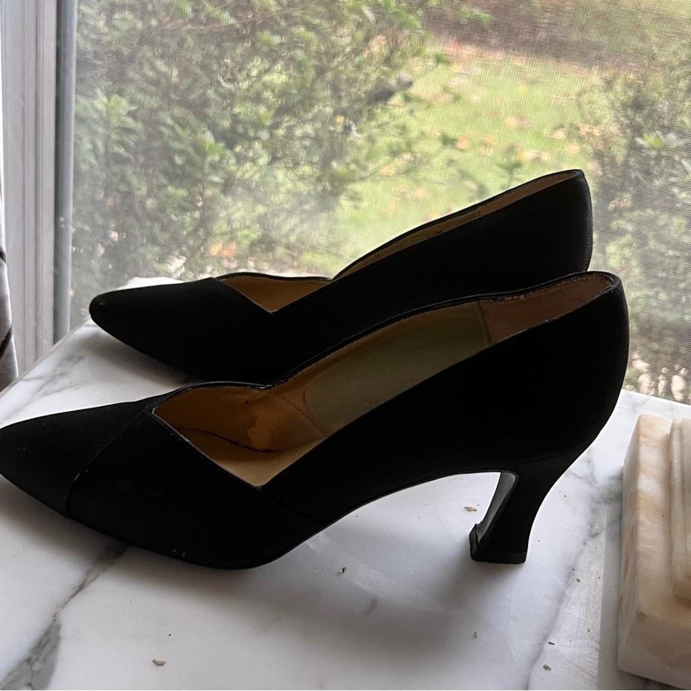 Nina Elegant Black Fabric Women's Heels Shoes Size 6 1/2 - Picture 2 of 7